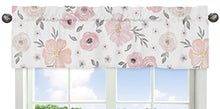 Load image into Gallery viewer, 9 pc. Blush Pink, Grey and White Shabby Chic Watercolor Floral Baby Girl Crib Bedding Set with Bumper by Sweet Jojo Designs - Rose Flower Polka Dot