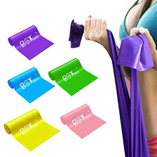 Load image into Gallery viewer, BSTPOWER 5 FT Resistance Bands Set,Professional Latex Elastic Exercise Bands All Workout-Set of 5