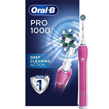 Load image into Gallery viewer, Oral-B Pro 1000 CrossAction Electric Toothbrush, Pink, Powered by Braun