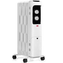 Load image into Gallery viewer, GOFLAME 1500W Oil Filled Radiator Heater, Electric Space Heater with 3 Heating Modes, Adjustable Thermostat, Tip-Over & Overheat Protection, Powerful Oil Heater for Home and Office (White)
