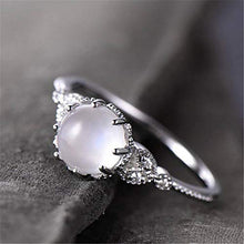 Load image into Gallery viewer, Goddesslili Moonstone Diamond Encrusted Rings for Women Girlfriend Vintage Designed Gemstone Thin Wedding Engagement Anniversary Simple Jewelry Gift Under 5 Dollars (6)