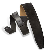 Load image into Gallery viewer, Levy's Leathers Right Height Guitar Strap with RipChord Quick Adjustment Technology; 2.5" Wide Suede - Black (MRHSP-BLK)