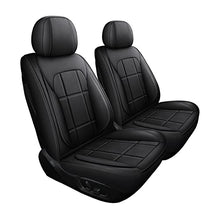 Load image into Gallery viewer, KIVAGURU Front Car Seat Covers 2 Pcs, Leather Car Seat Protectors, Universal Breathable Auto Interior Fit for Most Sedans SUV Pick-up Truck, with Backrest(Square Black)