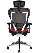 Load image into Gallery viewer, Oak Hollow Furniture Aloria Series Office Chair Ergonomic Executive Computer Chair with Headrest, Genuine Leather Seat Cushion, Mesh Back, Adjustable Lumbar Support Swivel and Tilt High-Back (Red)