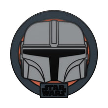 Load image into Gallery viewer, POP Funko Star Wars: Across The Galaxy - The Mandalorian Holding Grogu with Pin, Chrome Finish, Amazon Exclusive, (55496)