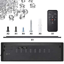 Load image into Gallery viewer, Joy Pebble Electric Fireplace, in-Wall Recessed and Wall Mounted 750/1500W Fireplace Heater, Touch Screen, Remote Control with Timer, Black (60 inch)