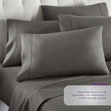 Load image into Gallery viewer, 6 Piece Hotel Luxury Soft 1800 Series Premium Bed Sheets Set, Deep Pockets, Hypoallergenic, Wrinkle & Fade Resistant Bedding Set(Queen, Gray)