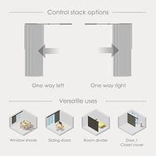 Load image into Gallery viewer, GoDear Design Deluxe 99.99% Blackout Adjustable Sliding Panel Track Blind 45.8"- 86" W x Up to 96" H, Extendable 4-Rail Track, Metallic Luster Trimmable Pleated Natural Woven Fabric, Mica +