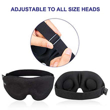 Load image into Gallery viewer, MZOO Sleep Eye Mask for Men Women, 3D Contoured Cup Sleeping Mask & Blindfold, Concave Molded Night Sleep Mask, Block Out Light, Soft Comfort Eye Shade Cover for Travel Yoga Nap, Black