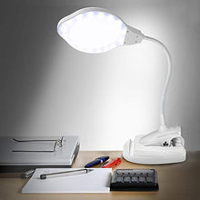 Load image into Gallery viewer, Joypea Magnifying Glass Lamp,2X-4X Magnifier LED Light with Clip and Flexible Neck,Magnifying Lamp USB Powered,Perfect for Reading,Hobbies,Task Crafts or Workbench- White