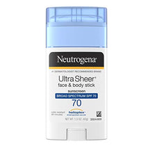 Load image into Gallery viewer, Neutrogena Ultra Sheer Non-Greasy Sunscreen Stick for Face & Body, Broad Spectrum SPF 70 UVA/UVB Sunscreen Stick, PABA-Free, 1.5 oz