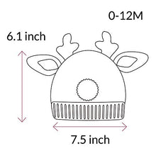 Load image into Gallery viewer, accsa Baby Unisex Rudolph Red Nose Reindeer Beanie Hat Fleece Lining Age 0-12M