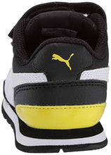 Load image into Gallery viewer, PUMA Baby ST Runner Velcro Sneaker, Black White-Meadowlark, 4 M US Toddler