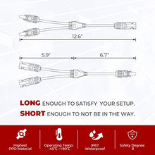 Load image into Gallery viewer, BougeRV Solar Connectors Y Branch Parallel Adapter Cable Wire Plug Tool Kit for Solar Panel