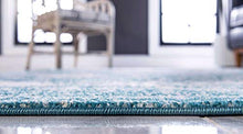 Load image into Gallery viewer, Unique Loom Bromley Collection Vintage Traditional Medallion Border Turquoise Round Rug (5' 0 x 5' 0)
