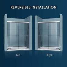 Load image into Gallery viewer, SUNNY SHOWER Semi-Frameless Shower Door Glass Sliding Design Bathroom Shower Enclosure 1/4" Clear Glass, Brushed Nickel Finish, 60" x 72" Glass Shower Door