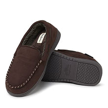 Load image into Gallery viewer, Dearfoams Men's Microsuede Moccasin with Whipstitch Slipper, Coffee, Medium