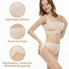 Load image into Gallery viewer, Viamulion Women’s 100% Pure Mulberry Silk Knitting Panties for Women lady Underwear Briefs (3Pack)
