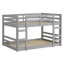 Load image into Gallery viewer, Walker Edison Alexander Classic Solid Wood Stackable Jr Twin over Twin Bunk Bed, Twin over Twin, Grey