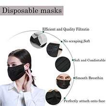 Load image into Gallery viewer, Wecolor 100 PCS Disposable 3 Ply Earloop Face Masks, Suitable for Home, School, Office and Outdoors (Black)