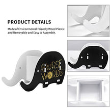 Load image into Gallery viewer, Elephant Wooden Pen Cup Pencil Holder Witch Spell Curse Words Desk Decor Desk Organizer With Cell Phone Stand