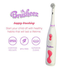 Load image into Gallery viewer, Brusheez Kid's Electric Toothbrush Set - Sparkle The Unicorn - Includes Battery-Powered Toothbrush, 2 Brush Heads, Cute Animal Cover, Sand Timer, Rinse Cup & Storage Base