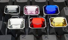 Load image into Gallery viewer, Mugen Custom Metal Yellow Gemstone Gem Keycaps for Cherry MX Switches - Fits Most Mechanical Gaming Keyboards - with Keycap Puller
