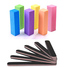 Load image into Gallery viewer, Nail Files and Buffer, TsMADDTs Professional Manicure Tools Kit Rectangular Art Care Buffer Block Tools 100/180 Grit 12Pcs/Pa(Black)