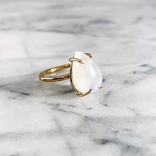 Load image into Gallery viewer, Rainbow Moonstone Pear Teardrop Ring in Sterling Silver, Gold Filled or Rose gold Filled