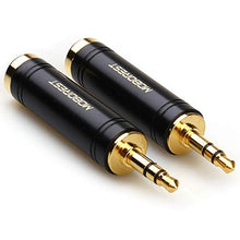 Load image into Gallery viewer, MOBOREST 3.5mm M to 6.35mm F Stereo Pure Copper Adapter, 1/8 Inch Plug Male to 1/4 Inch Jack Female Stereo Adapter, Can be Used for Conversion Headphone adapte, amp adapte, Black Fashion 2-Pack