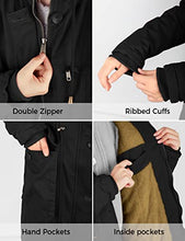 Load image into Gallery viewer, WenVen Women's Winter Fleece Hooded Cotton Military Jacket Outerwear (Black, S)