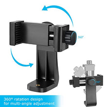 Load image into Gallery viewer, SharingMoment Premium Smartphone Holder/Vertical and Horizontal Tripod Mount Adapter Rotatable Bracket with 1/4 Inch Screw/Adjustable Clip for iPhone, Android Cell Phone, Selfie Stick, Camera Stand