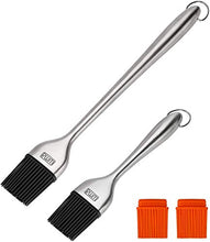 Load image into Gallery viewer, Rwm Basting Brush - Grilling BBQ Baking, Pastry and Oil Stainless Steel Brushes with Back up Silicone Brush Heads(Orange) for Kitchen Cooking & Marinating, Dishwasher