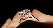 Load image into Gallery viewer, TenFit Jewelry Elegant 4ct Round Cushion Cut Solitaire Halo Diamond Wedding Engagement Ring,Size 7