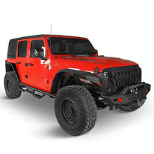 Load image into Gallery viewer, Hooke Road JL/JT Rugged Front Fender Flares for 2018-2023 Jeep Wrangler JL & Gladiator JT (2PCS Flat Steel Fenders)