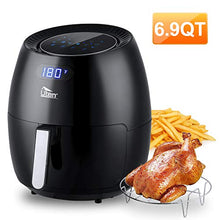 Load image into Gallery viewer, Uten Air Fryer 6.9QT, Electric Non-Stick Air Fryers Oven Oilless Cooker, 8 Cooking Preset, Instant Temp/Time Control, LED Digital Touchscreen - Black