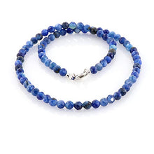 Load image into Gallery viewer, NirvanaIN Kyanite Gemstone Necklace AA Blue Kyanite beads Natural Kyanite Faceted Round Beads 5mm Genuine kyanite gemstone necklace Handmade jewelry
