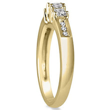 Load image into Gallery viewer, AGS Certified 1/2 Carat TW Diamond Three Stone Ring in 10K Yellow Gold (K-L Color, I2-I3 Clarity)