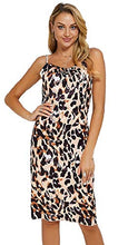 Load image into Gallery viewer, Moxeay Womens Cowl Neck Backless Spaghetti Strap Cocktail Bodycon Midi Dress (M, Leopard Print)