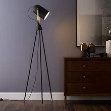 Load image into Gallery viewer, Arpenter Industrial Floor lamp for Living Room Bedrooms, Rustic Tripod Spotlight Standing Lamp, 61 Inches High with Adjustable Head Shade,8W LED Bulb Included(Black, Floor lamp)