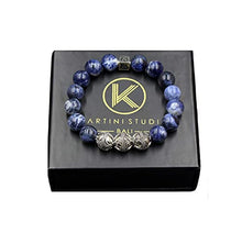 Load image into Gallery viewer, Men's Sodalite Bracelet, Sodalite and Sterling Silver Bracelet, Men's Luxury Bracelet