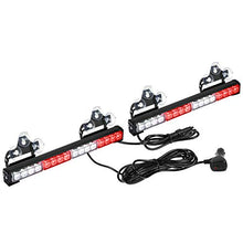 Load image into Gallery viewer, ASPL 2x16.8 inch Emergency Flashing LED Traffic Advisor Strobe Light Bar 32LED 26 Flash Patterns Interior Safety Warning Lights (Red/White)