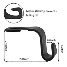 Load image into Gallery viewer, LivTee Black Car Back Seat Headrest Hooks for Car Handbag Clothes Coats Grocery Bags, 4-Pack
