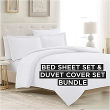 Load image into Gallery viewer, Mellanni Bed Sheet Set + Duvet Cover Set Bundle&Save - Hotel Luxury 1800 Bedding - Bundle Includes: 4pcs Bed Sheet Set and 5pcs Duvet Cover Set (Queen, White)