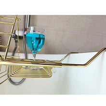 Load image into Gallery viewer, 304 Stainless Steel Bathtub Caddy Tray Expandable Bath Organizer, Tub Shelf for Reading with Book Rack,Perfect for Relaxing,Fits Most Bathtubs