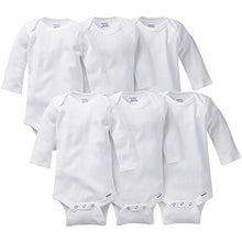 Load image into Gallery viewer, Gerber Baby 3-Pack or 6-Pack Long-Sleeve Onesies Bodysuit, 6-Pk White, 6-9 Months