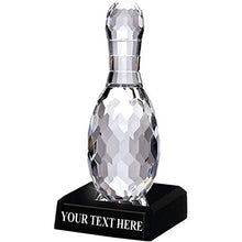 Load image into Gallery viewer, Crown Awards Crystal Bowling Trophies, 6 1/2" Mini Crystal Bowling Pin Pedestal Trophy, Great Bowling League Gifts Prime