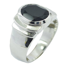 Load image into Gallery viewer, 55Carat Natural Black Onyx Sterling Silver Men Handmade Ring Oval Shape Astrology US 4,5,6,7,8,9,10,11,12