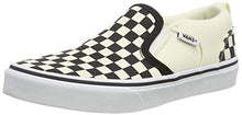 Load image into Gallery viewer, Vans' Boys' Asher Checkered Slip On Sneaker Blk/NAT 6 Medium US