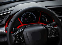 Load image into Gallery viewer, Thenice for 10th Gen Civic Dash Board Instrument Panel Dial Dashboard Trim Cover Frame ABS Decal Interior Moulding Accessories for Honda Civic 2020 2019 2018 2017 2016 -Red